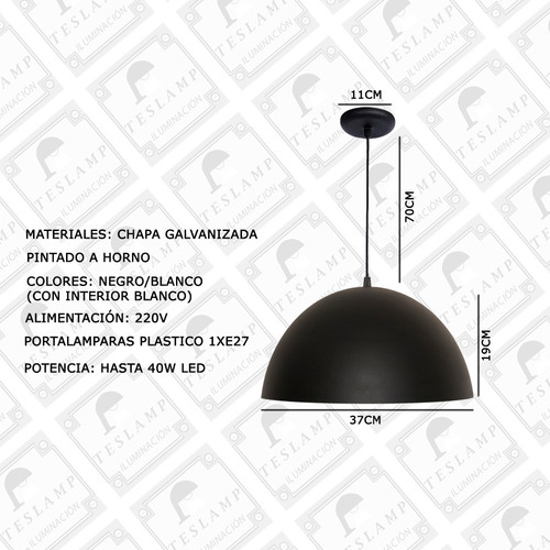 Imagen 2 de 8 de Pack X2 Lampara Colgante Moderna Interior Blanco Ø38 Cm Led