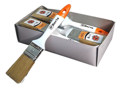 12 Pinceles Virola Nº1 Cerda Blanca Nº15 Línea Profesional Cerdas Beige