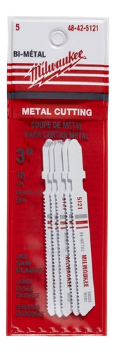Hoja de sierra Milwaukee Tico-tico de 76 mm x 18d C/ 5un 48-42-5121