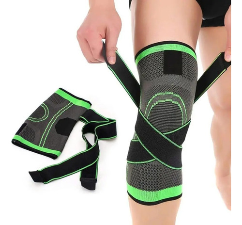 Rodillera Elástica Deportiva Ajustable Unisex Flexible Verde