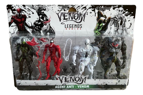 Set X4 Venom Muñeco Juguete Accion 16cm Anti Venom Blister