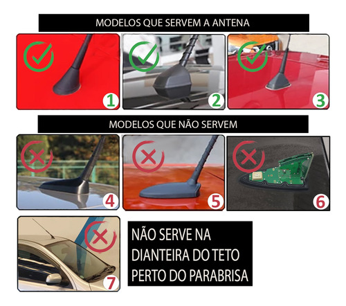Antena Shark Tubarão Vw Gol G2 G3 G4 G5 G6 G7 G8 G9 fox up