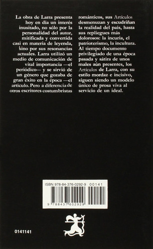 Articulos, De Mariano José De Larra., Vol. 0. Editorial Cátedra, Tapa Blanda En Español, 2006