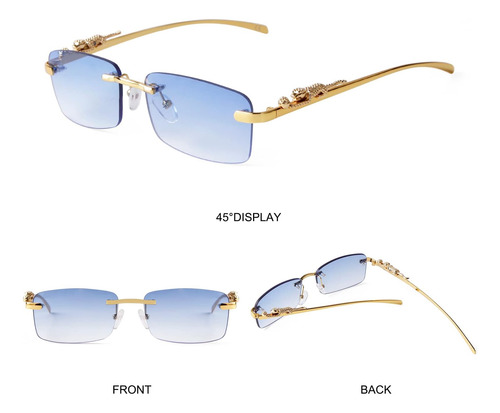 Ade Wu, Gafas De Sol Vintage Sin Montura, Gafas De Sol Retro