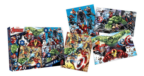 Imagen 2 de 2 de 4 Puzzles Rompecabezas Marvel Avengers 30-36 Pzs Vengadores