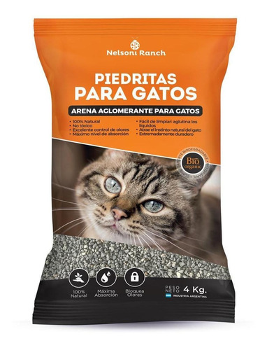 Piedras Sanitarias Gatos Aglomerante Bentonita 4kg Nelsoni 