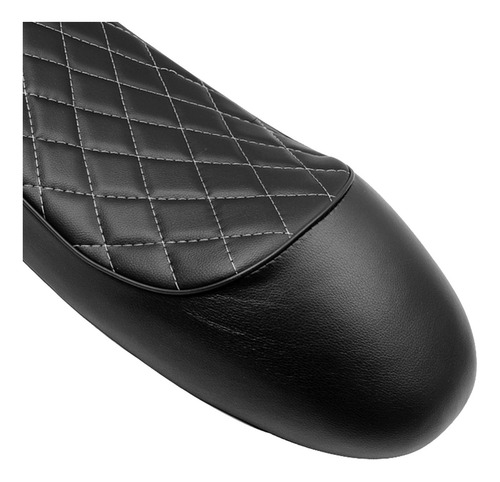 Universal Pu Cuero Motocicleta Cafe Racer Asiento Plano