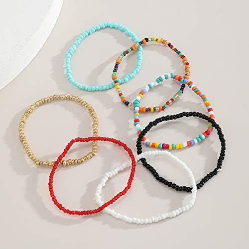 Jumwrit Pulseras Coloridas Con Cuentas Para Mujer Pulseras E