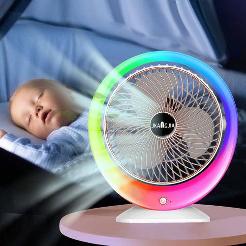 Pt Compatibility Ventilador De Escritorio Led Colorido Con