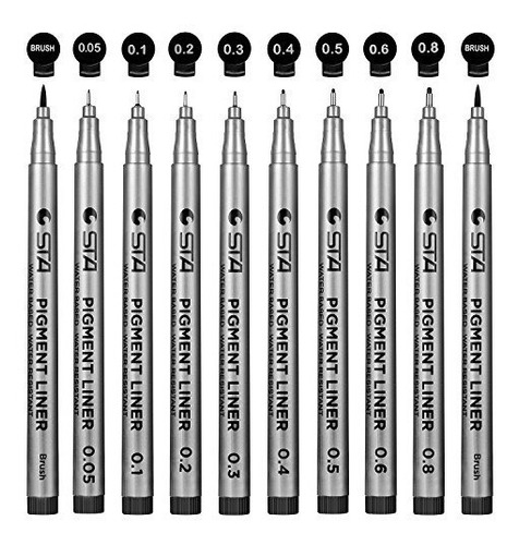 Bolígrafos De Tinta Black Fineliner Micro-pen - Tinta De Arc