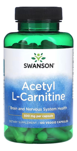 Acetil L Carnitina 500mg 100cap Swanson