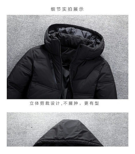 1 Parka Gruesa Con Capucha Hombre Chamarra Plumón Invierno
