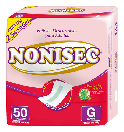 Pañales para adultos descartables Nonisec Recto Grande x 50 u