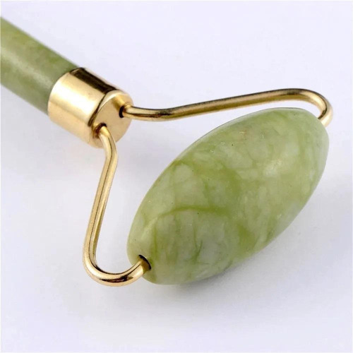 Rodillo masajeador facial de jade con piedras naturales de jade de 30 pulgadas