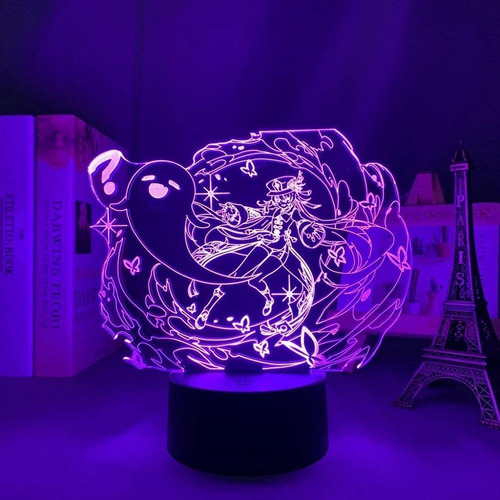 Lámpara De Luz Nocturna Led 3d Genshin Impact Hu Tao Acrílic