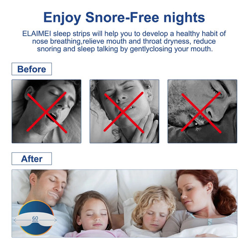 Cinta Adhesiva Mouth Strip Sleep Pcs, 90 Bocas, Para Evitar