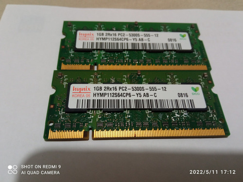 Kit Ddr2 2gb Memória Notebook 2x1gb Pc2-5300s (Usado)