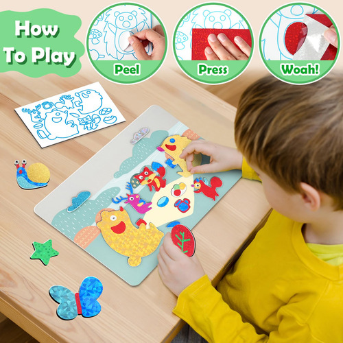 Kit De Arte De Aluminio Zmlm Para Niños Con 100 Pegatinas De