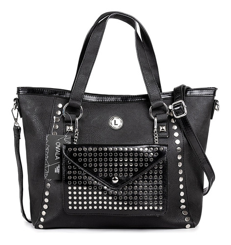 Carteras Cuero Sintetico Grandes Negras Mujer Tachas Lima 