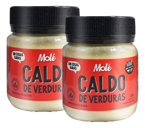 Caldo De Verduras Instantaneo Polvo Mole Sin Tacc 130g X2