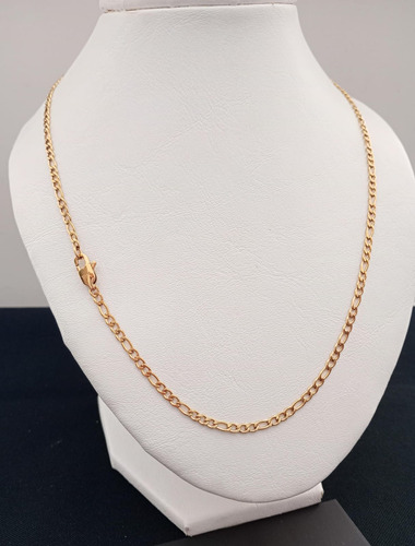 Cadena Figaro Fina Enchapado En Oro 18k