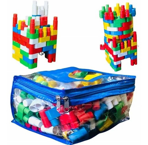 Blocos De Montar Educativos Casinha Castelos Infantil 100 Pc