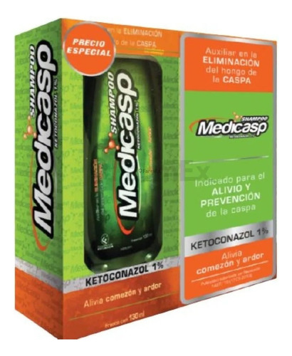 Pack Medicasp  X 2 Shampoo 130 Ml. Anticaspa, Picazón,hongos
