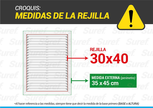 Rejilla De Ventilacion 30x40 Negro Fija - Retorno/extraccion
