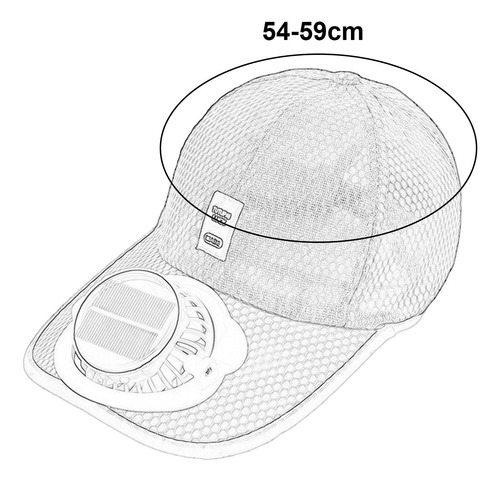 Sombreros De Visera Con Carga Solar/usb Gris Claro