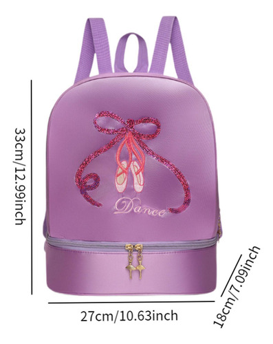 Mochila De Danza De Ballet Ligera Con Compartimento Púrpura