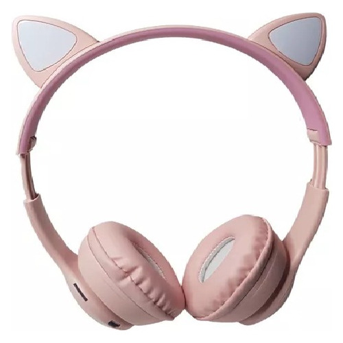 Imagen 2 de 4 de Auriculares Gtc Inalámbricos Anime Oreja Gato Bluetooth Rosa