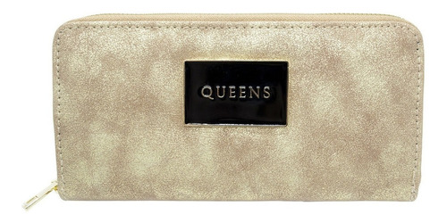 Queens Billetera Mujer Cuero Sintético Cierre Urbana Qw12-2z