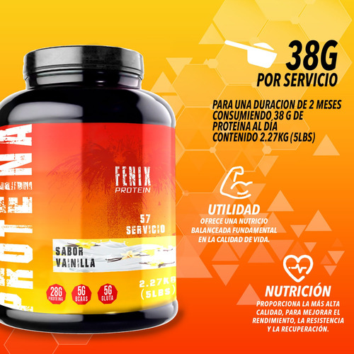 Fenix Protein Proteína Isolatada 2.27kg 57 Servicios Vainilla