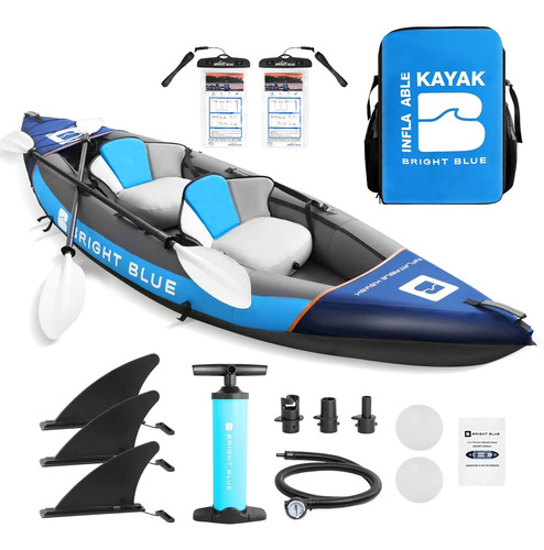 Kayak Inflable Para 2 Persona Adulto Pesca Bomba Doble 3