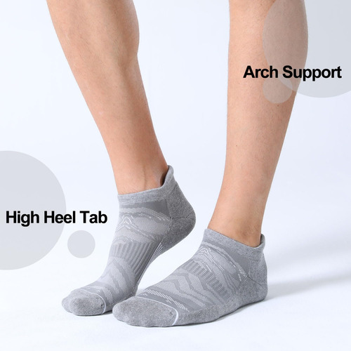 Fitrell 6 Pack Mens Ankle Running Socks Low Cut Cushioned