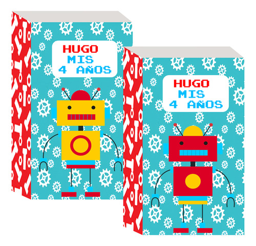 Bolsitas Golosineras Personalizadas Robot Infantil X 10