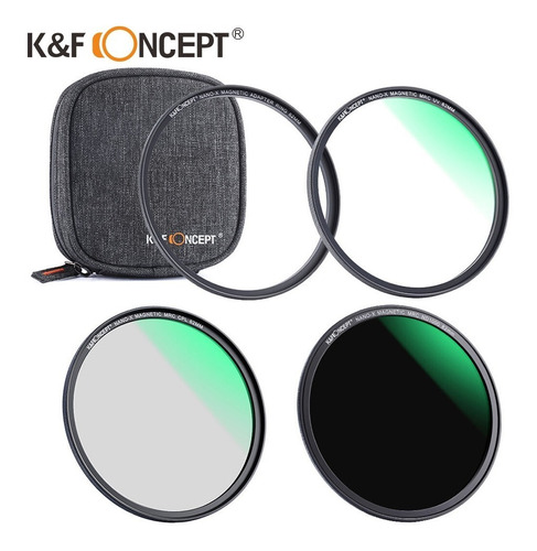 Kit Filtros Magnéticos Uv, Polarizado, Nd1000+ Case 77mm K&f