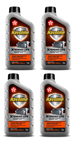 4 Aditivo Radiador Havoline Texaco Pronto Uso Xlc 50/50