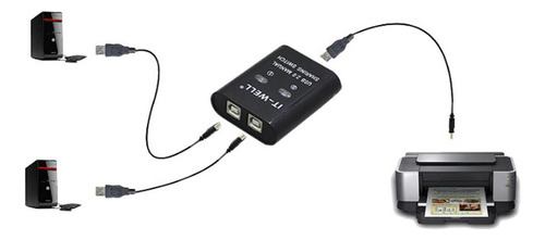 Usb 2.0 Interruptor De Manual Hub Kvm 2 Puertos Negro Negro