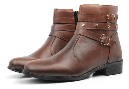 Bota Feminina Cano Curto Fivela Promoçao Envio Full