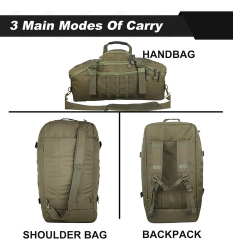 Mochila Militar 3 En 1 Para Gimnasio Y Viaje Modelo X 45l Color Nombre Del Diseño