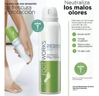 Desodorante En Aerosol Para Los Pies Cero Olores 150ml Avon