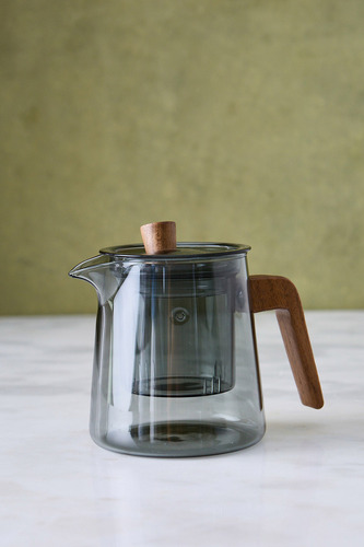 Tetera De Vidrio Recta Con Infusor Color Fumé 500 Ml