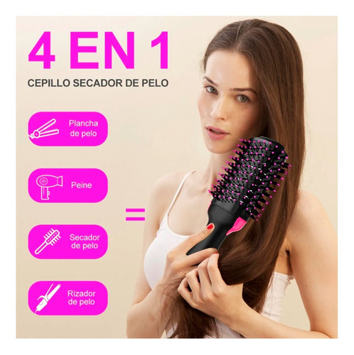 Cepillo One Step Aire Caliente Secador Alisador Y Rizador