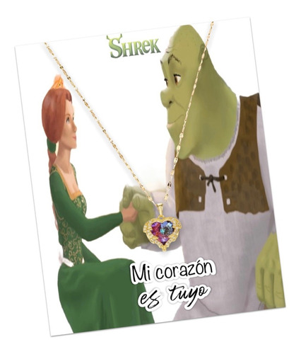 Collar Shrek Corazon De Amor Con Tarjeta 