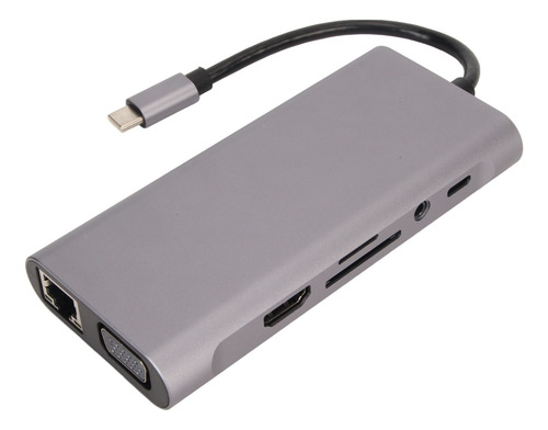 Hub Usb 3.0 11 Em 1 Tipo C Hd Vga 4k Suportado 5gbps 87w Pd