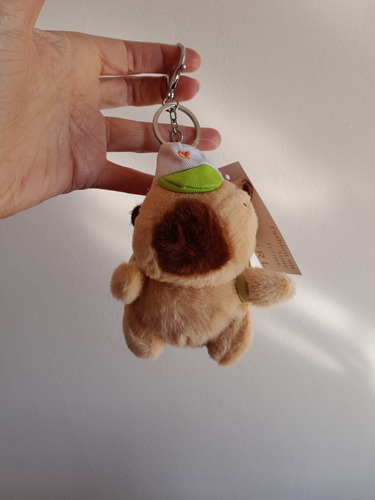 Llavero Peluche Capibara. Bag Charm Para Cartera Mochila Marrón Claro