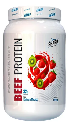 Whey Protein Zero Lactose Beef 900g Morango C/kiwi Shark Pro