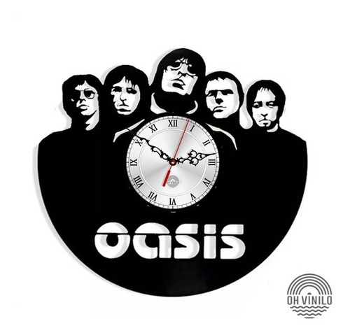 Imagen 3 de 4 de Oasis Reloj De Pared Y Escritorio Disco Vinilo Delivery