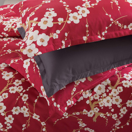 Eikei Estilo Oriental Japonês Cereja Flor Vermelha Ramos Flo